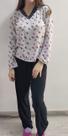 Pijama feminino estampado, manga longa em suede