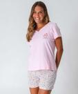 Pijama Feminino Flores Botões Marisa Rosa-70057 Pijama Feminino Flores Botões Marisa Rosa-70057