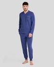 Pijama Feminino Gola Marinheiro Macio Azul Marinho Lohe