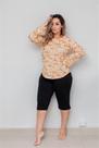 Pijama feminino inverno de malha manga comprida e calça pescador preta