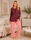 Pijama Feminino Inverno Longo malha Suede Toque suave Quente Macio blusa e calça comprida Pijama Feminino Inverno Longo malha Suede Toque suave Quente Macio blusa e calça comprida