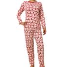 Pijama Feminino Inverno Manga Longa em Malha Suede Estampado Confortável e Quentinho