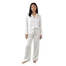 Pijama Feminino Inverno Silk Cetim Luxo 100% Poliester Organiky Moda Cor:BrancoTamanho:P