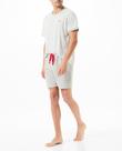 Pijama Feminino Listrado de Algodão Macio Cinza Lohe
