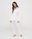 Pijama Feminino Longo de Cetim com Bolinhas Marfim Lohe