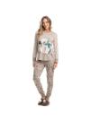 Pijama feminino longo inverno daniela tombini skin touch cor:teddytamanho:g