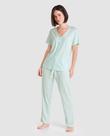 Pijama Feminino Longo Macio em Algodão Verde Lohe Pijama Feminino Longo Macio em Algodão Verde Lohe