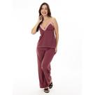 Pijama Feminino Longo Microfibra com Renda Rosa D'Rend 316