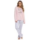 Pijama Feminino Longo Pellin G041 Xadrez Coffee
