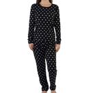 Pijama Feminino Longo Poá Kanto dos Sonhos 9200 Preto