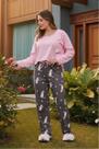 Pijama Feminino Longo Suede Rosa Urso Neve