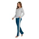 Pijama Feminino Longo Visco Poá Boreal com Bolso 255122