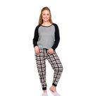 Pijama Feminino Longo Xadrez Bello Sonhos 2478 Raglan