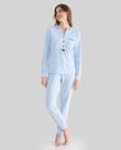 Pijama Feminino Macio com Estampa Floral Confortável Azul Celeste Lohe
