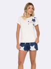 Pijama Feminino Manga Curta com Short Starlit