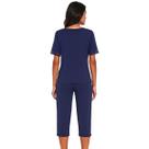Pijama Feminino Manga Curta Detalhes Em Renda Calça Capri Poliamida Lupo
