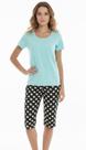 Pijama Feminino MANGA CURTA em algodão Com Capri CORSARIO P ao GG
