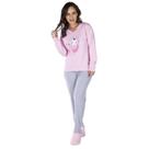 Pijama Feminino Manga Longa Calça Listrada Adulto Canelado Quentinho Inverno Estampado Victory Pijama Feminino Manga Longa Calça Listrada Adulto Canelado Quentinho Inverno Estampado Victory