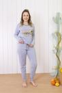 Pijama feminino paris blusa manga longa silk e vies colorido na gola calça de elastico rebatido Pijama feminino paris blusa manga longa silk e vies colorido na gola calça de elastico rebatido