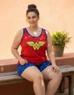 Pijama Feminino Plus Size Adulto Personagem Baby Dool Regata Shorts Curto Macio Confortável