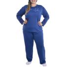 Pijama Feminino Plus Size de inverno Suede Victory