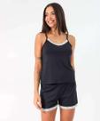 Pijama Feminino Recorte Renda Liso Marisa Preto-71048