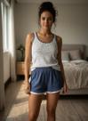 Pijama Feminino Regata Floral 100 Algodão Confortável Leve Última Unidade