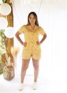 Pijama feminino verão estilo americano camisa e shorts em malha estampada