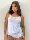 Pijama Fresquinho Feminino Short Doll Paixão em Microfibra Branco