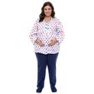Pijama Gestante e Amamentação Plus Size Modelo Flanelado