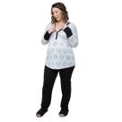 Pijama Gestante Longo com Botões Amamentação estrelas Linda Gestante