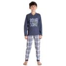 Pijama infantil brilha no escuro t-rex dadomile