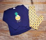 Pijama infantil camiseta de manga comprida e calça legging estampada Pijama infantil camiseta de manga comprida e calça legging estampada