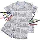Pijama Infantil Criativo com 6 Canetinhas para Pintar Malha Respirável e Lavável