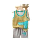 Pijama Infantil De Algodão Com Desenho De Dinossauro, Conjunto De 2 Peças, Colete E Shorts, Verão,