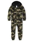 Pijama infantil de fleece com zíper e manga longa para menino