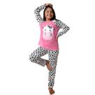 Pijama Infantil Estampado Diones Camiseta Manga Longa E Calça Para Menina