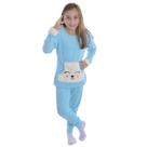 Pijama Infantil Feminino de Plush com bolso Kanguru Victory