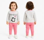 Pijama infantil feminino inverno malha blusa longa e calça Pijama infantil feminino inverno malha blusa longa e calça