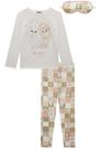 Pijama Infantil Feminino Meia Estação Blusa Manga Longa E Calça Com Máscara Kukiê K6