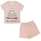 Pijama Infantil Feminino Toy Box Curto Corujnha Salmão - 599