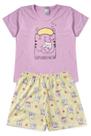 Pijama Infantil Feminino Verão Sleep Cat - Hey Kids - Lilás