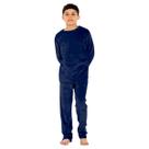 Pijama Infantil Fleece Pelinho Quentinho Roupa de Frio Inverno Masculino Azul (Tamanho 08)