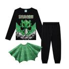 Pijama infantil longo com capa removível masculino 100% algodão com estampa que brilha no escuro