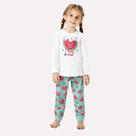 Pijama infantil longo menina 100% algodão com estampa de melancia que brilha no escuro