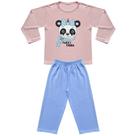 Pijama Infantil Look Jeans Longo Panda Rosa/Azul - ROSA - 04