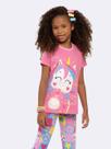 Pijama Infantil Manga Curta com Calça Unicórnio com Glitter Pijama Infantil Manga Curta com Calça Unicórnio com Glitter