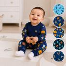 Pijama Infantil Manga Longa Calça Malha Menino Bebê Dia Frio 5 a 7 meses Tamaho M Tamanho:M