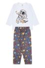 Pijama Infantil Masculino Inverno Astronauta - Hey Kids Branco