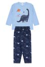 Pijama Infantil Masculino Inverno Dino - Hey Kids Azul Claro Pijama Infantil Masculino Inverno Dino - Hey Kids Azul Claro